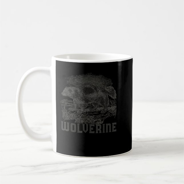 Mug Wolverine Art Animal sauvage Ours de peau Mammifèr (Gauche)