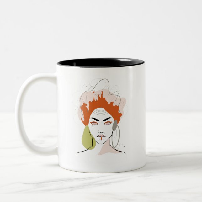 Mug woman's drawing "She World" (Left)