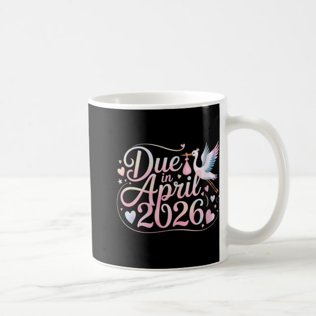 Mug Womens Coming April 2026 Due In New Baby Mommy Mot (Droite)