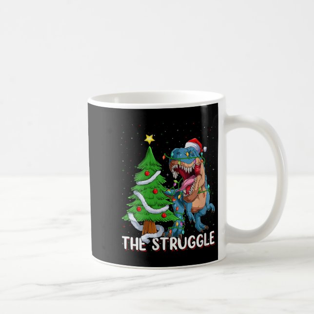 Mug Womens Dinosaur Xmas Lights Funny T-rex Dino Men B (Droite)