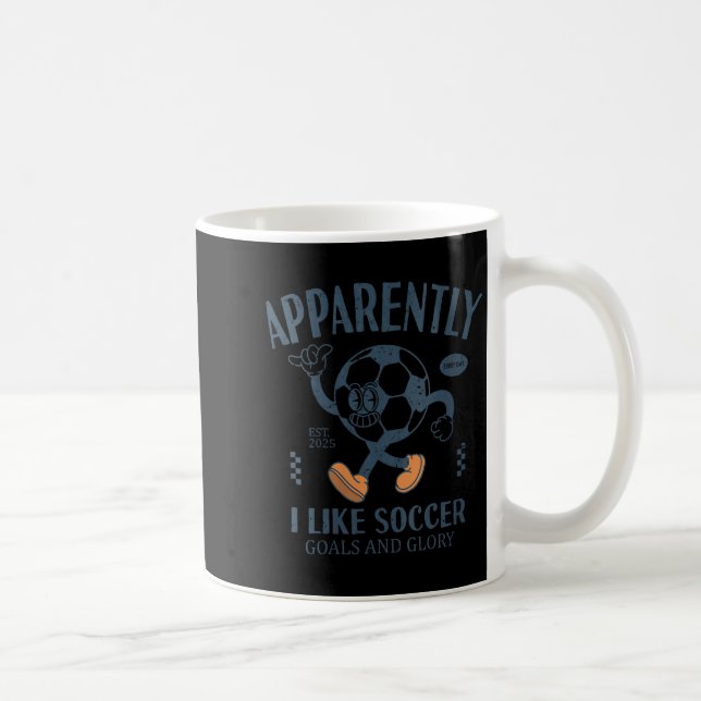 Mug Womens Funny Apparently, I Like Soccer V-neck  (Droite)