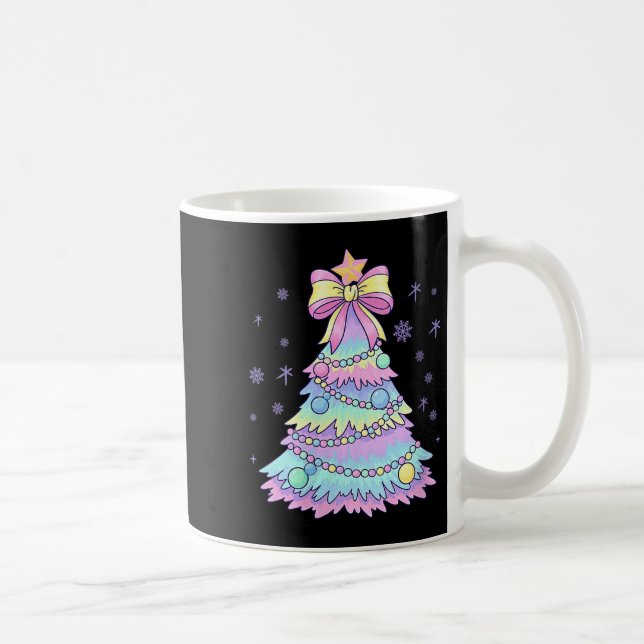 Mug Womens Girly Christmas Tree Coquette Bow Jolly Xma (Droite)
