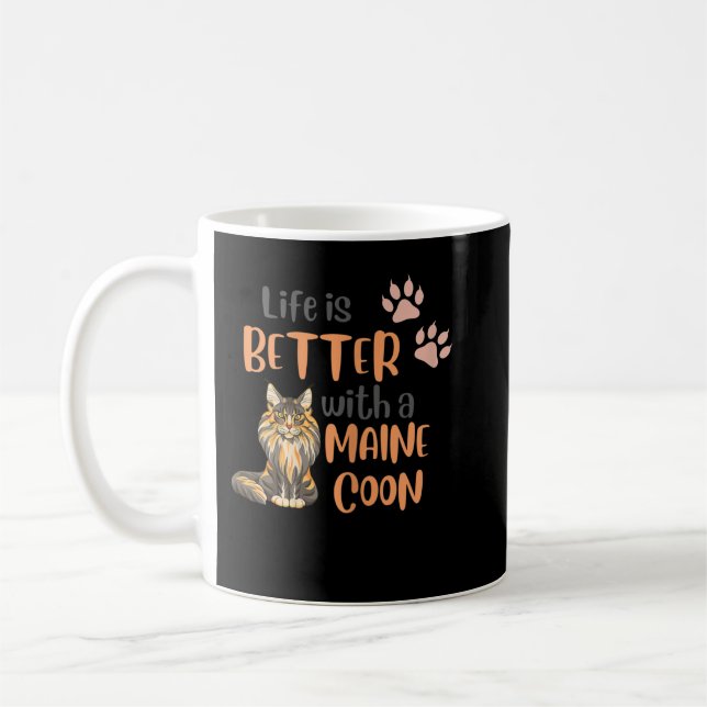 Mug Womens Maine Coon cite Life Is Better With A Main (Gauche)