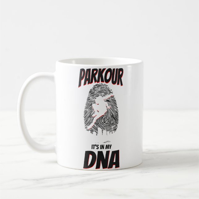 Mug Womens Parkour Free Running Traceur Dna Fingerprin (Gauche)