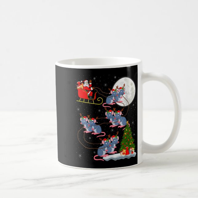 Mug Womens Rat Rodents Santa Sleigh Flying Funny Magic (Droite)