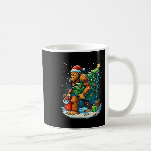 Mug Womens Santa Bigfoot Christmas Tree Sasquatch Xmas (Droite)
