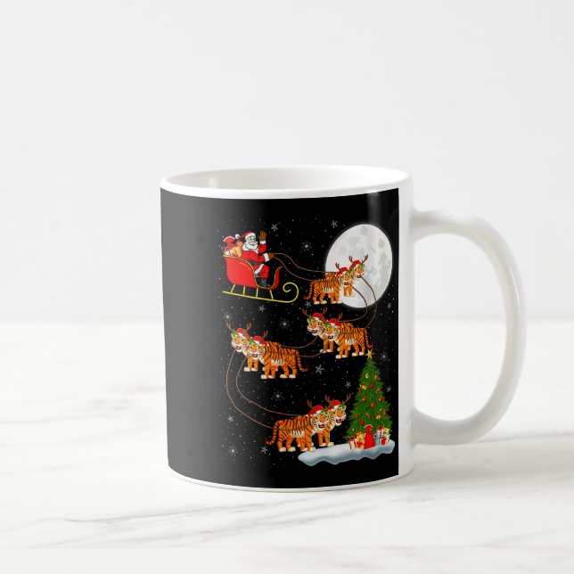 Mug Womens Tiger Santa Sleigh Flying Funny Magical Chr (Droite)
