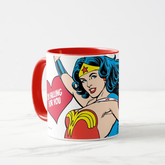 Mug Wonder Woman | Je vais tomber pour vous Valentine (Devant gauche)