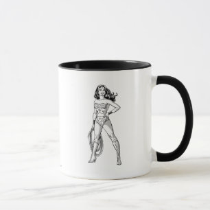 Mug Wonder Woman Pose noir & blanc