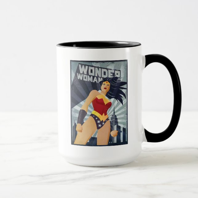 Mug Wonder Woman Retro City Sunburst (Droite)