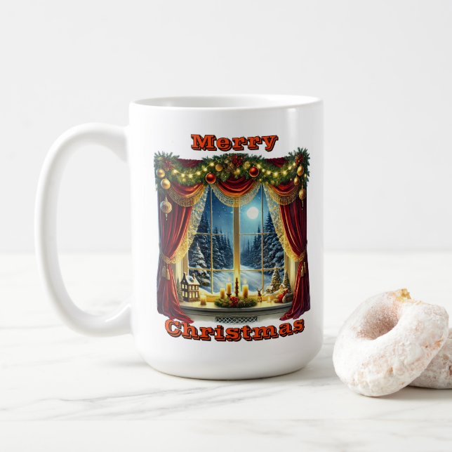 Mug Wonderland d'hiver Décoré pour les vacances (Avec donut)
