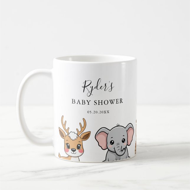Mug Woodland Forest Animals Baby Shower (Gauche)
