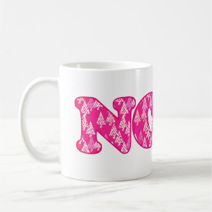 Mug Word Art - Noel dans les arbres rose Fuchsia