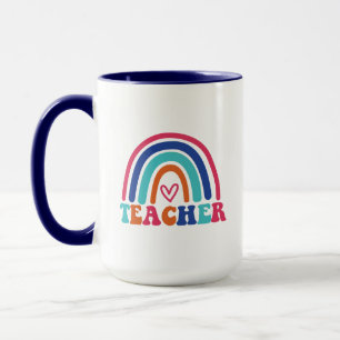 Mug Wordart arc-en-ciel enseignant