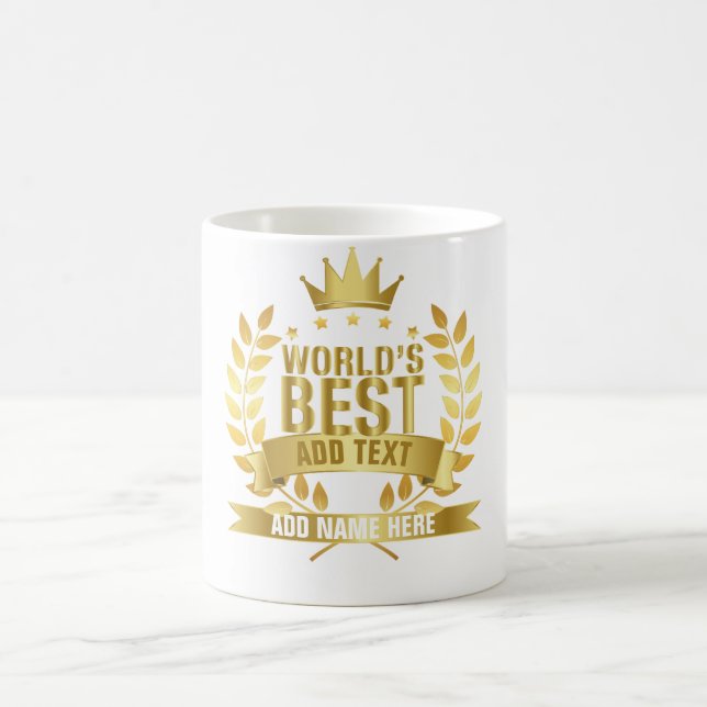 Mug World's Best Any Family Member Gold 5 Star (Centre)