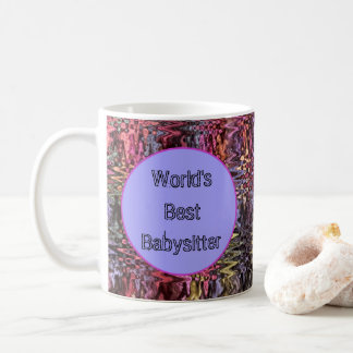 Mug Worlds Best Babysitter Bright Abstrait Merci