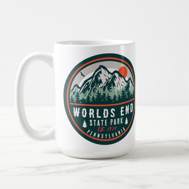 Mug Worlds End State Park Pennsylvania Retro Sunset (Gauche)