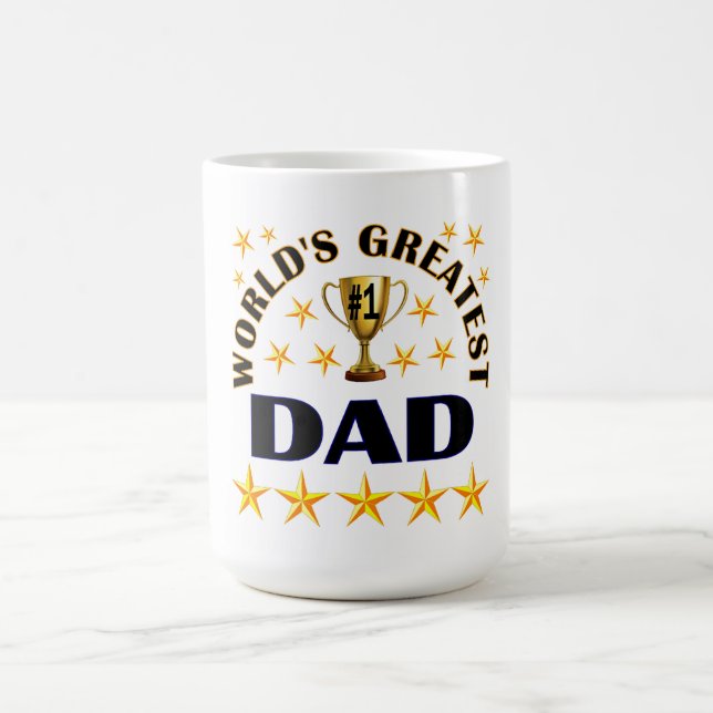 Mug World's Greatest Dad, Gold Stars, (Centre)