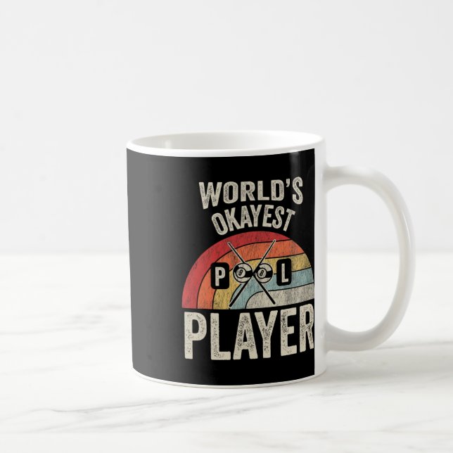 Mug World's Okayest Pool Player Drôle Retro Design (Droite)