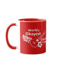 Worlds Okayest Ukelele joueur - rouge