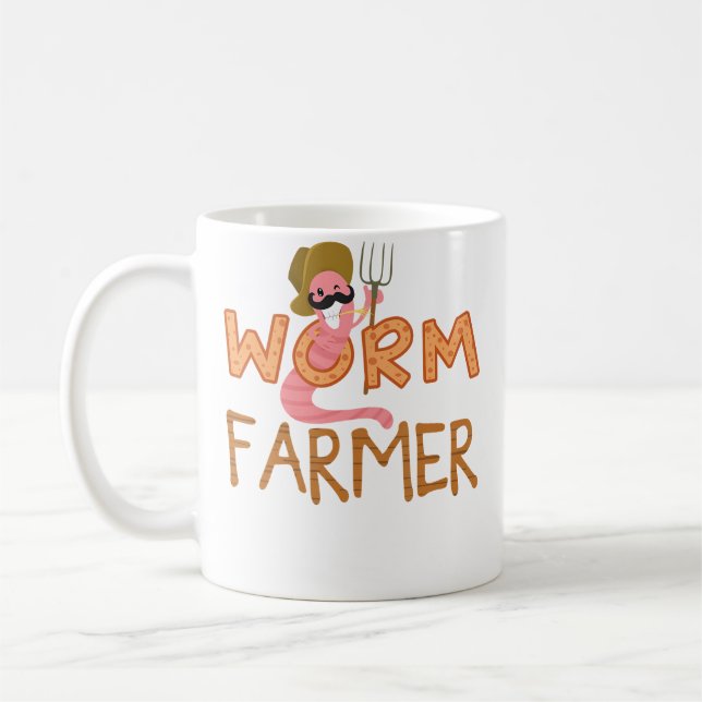 Mug Worm Farmer Vermiculture Gardening Farming Compost (Gauche)