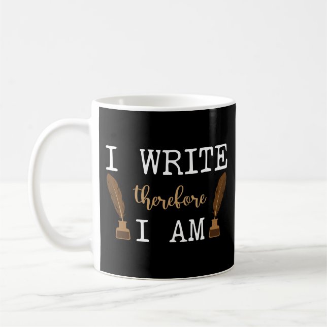 Mug Writing Author I Write Therefore I Am (Gauche)