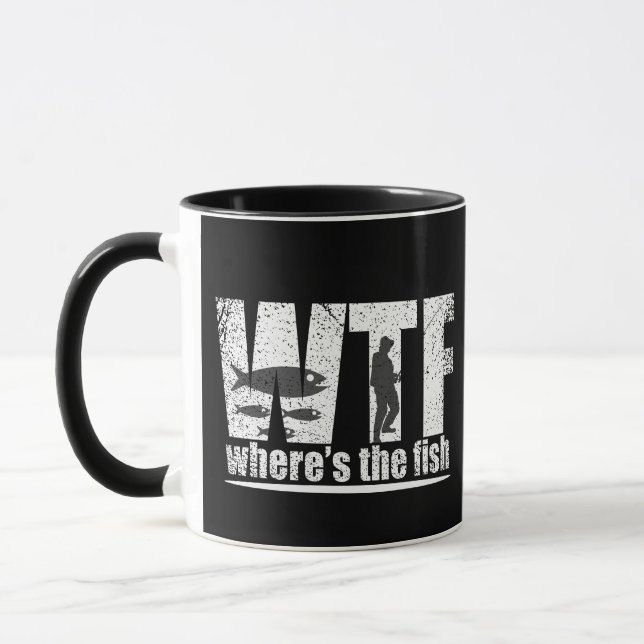 Mug WTF où est le poisson la pêche amusante (Gauche)