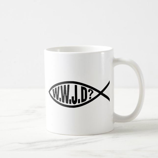 Mug WWJD ce qui Jésus ferait (Droite)