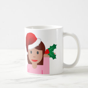 Mug xmas information fille émoji