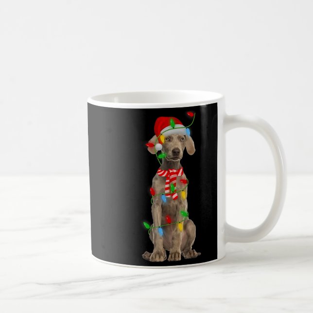 Mug Xmas Lighting Holiday Santa Weimaraner Dog Christm (Droite)