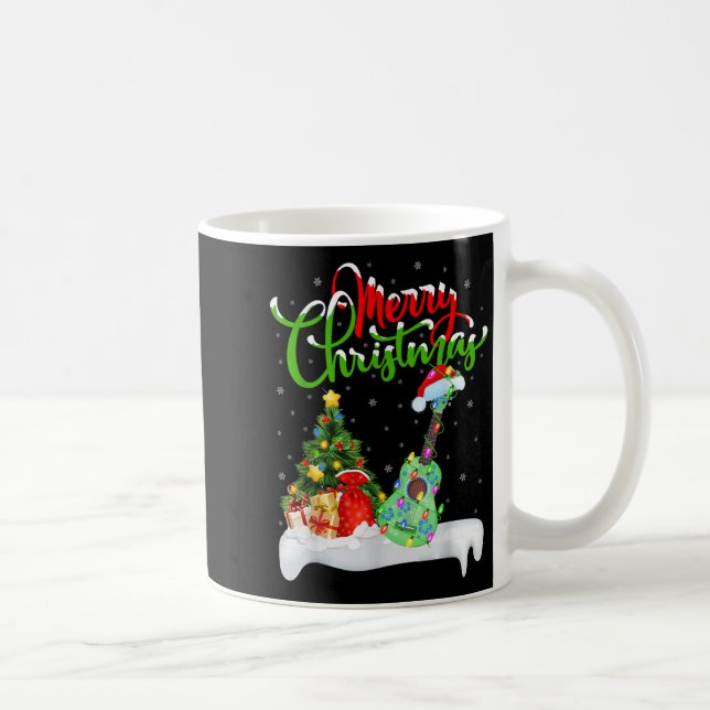 Mug Xmas Tree Lights Santa Hat Musical Ukulele Guitar  (Droite)