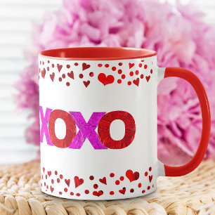 Mug XOXO Red Pink Foil mignonne Bold Valentine's Day