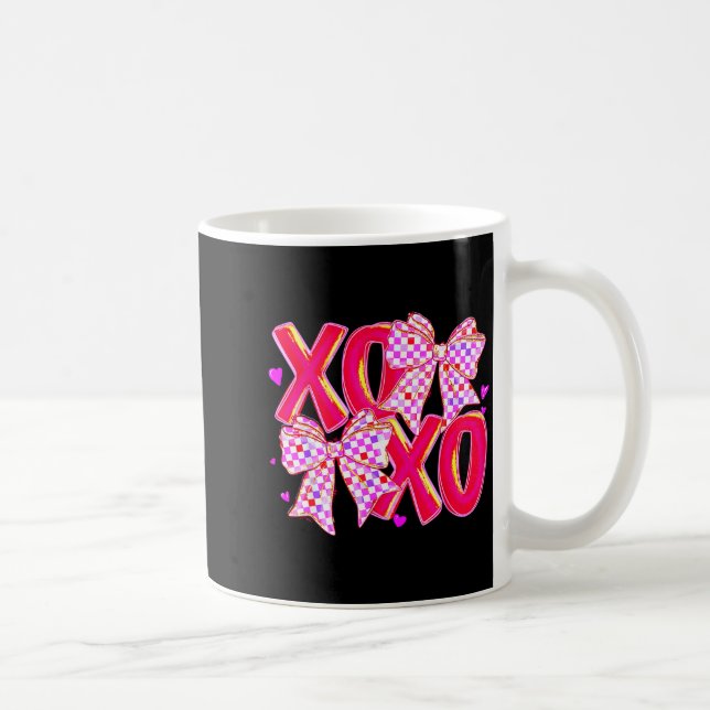 Mug Xoxo Valentines Day Love Funny Coquette Bow Checke (Droite)