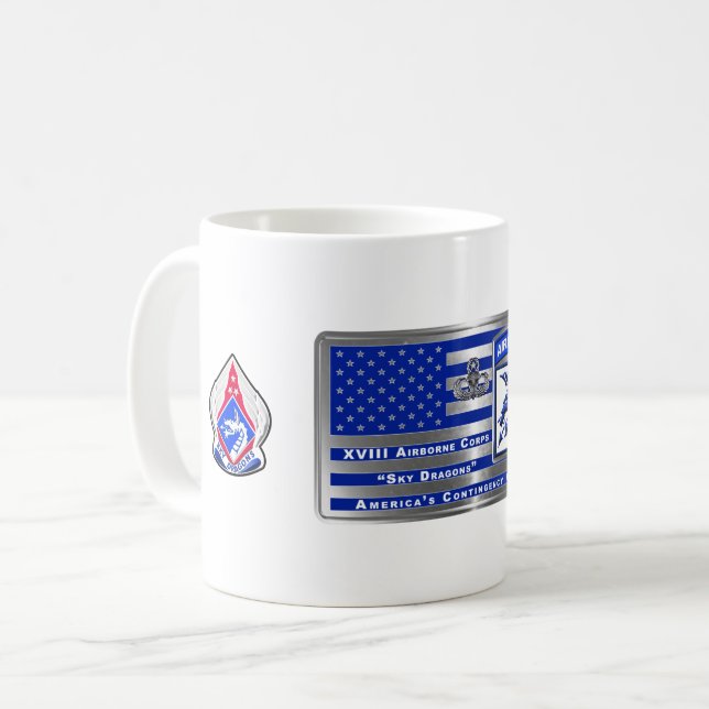 Mug XVIIIe Corps aéroporté Corps américain de continge (Devant gauche)