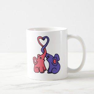 Mug XX bande dessinée d'amour d'éléphant