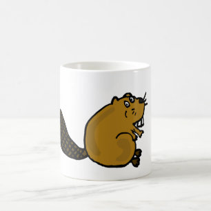 Mug XX bande dessinée hilare de castor