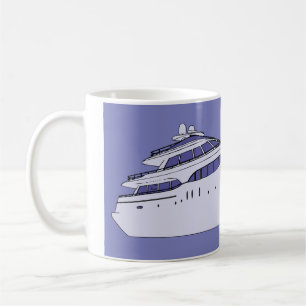 Mug Yacht à moteur de luxe Superyacht blanc moderne