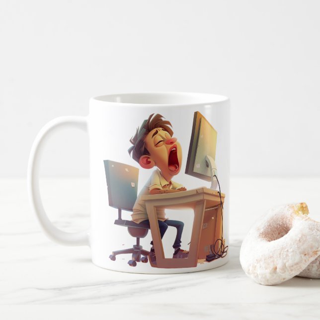 Mug Yawn for coffee! For Him (Avec donut)