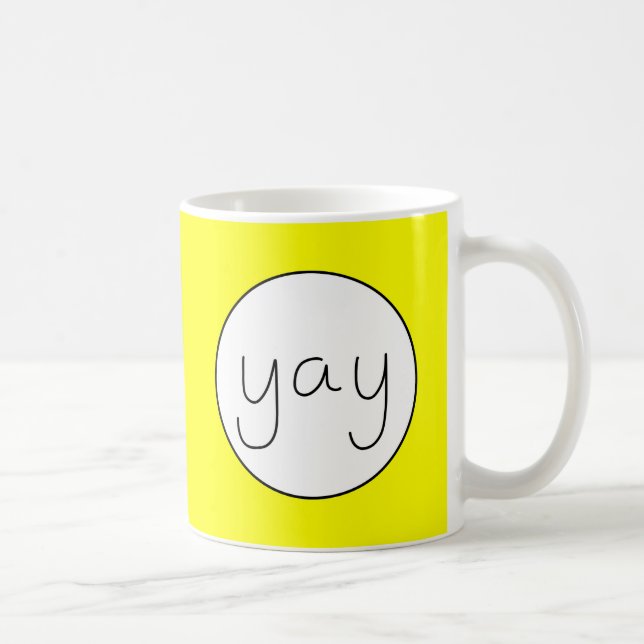 Mug YAY Happy Mise en oeuvre de l'écriture manuscrite  (Droite)