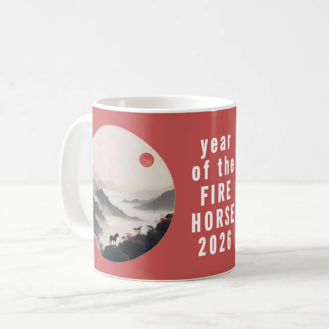 Mug Year of the Horse 2026 Chinese New Year  (Devant gauche)