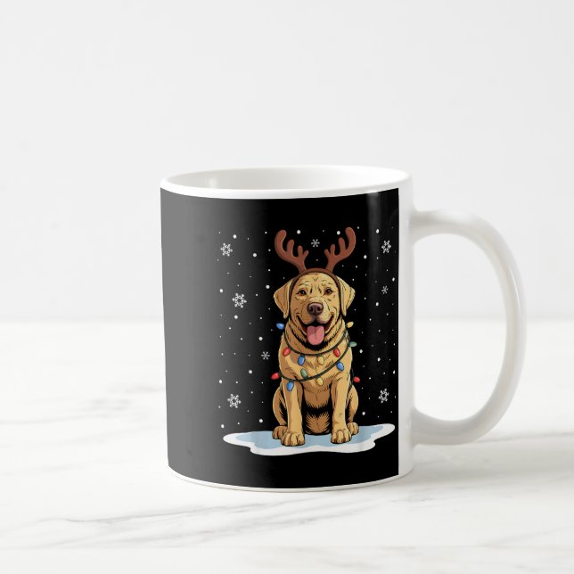 Mug Yellow Lab Labrador Christmas Reindeer Dog Lover X (Droite)
