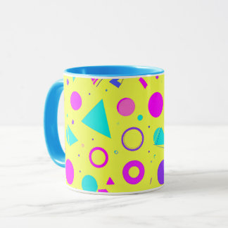 Mug Yellow Neon Memphis Geometric 80s Design
