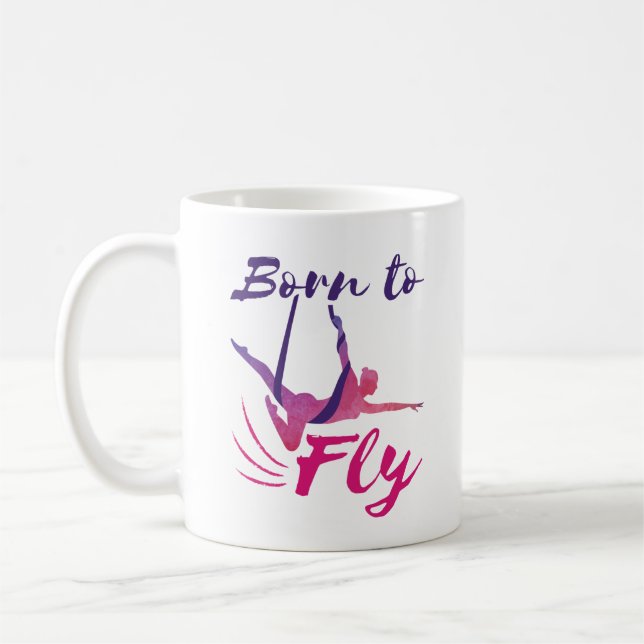Mug Yoga Aérien soies Né pour voler (Gauche)