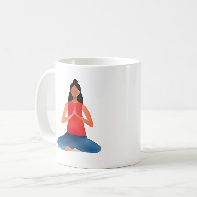 Mug Yoga girl Meditation Namaste (Devant gauche)