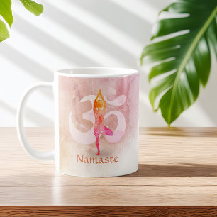 Mug YOGA Instructeur d'aquarelle méditation Pose Om SI