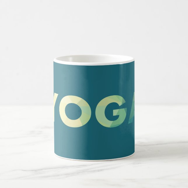 Mug Yoga Turquoise Texte jaune (Centre)