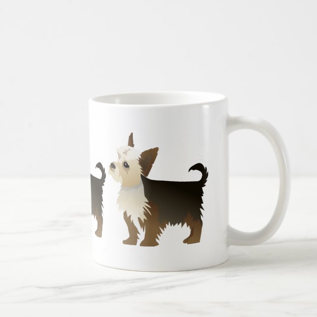 Mug Yorkie Basic Personnaliser de race avec texte et c (Droite)
