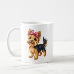 Mug Yorkshire Terrier à nœud coquet maman fille chien 