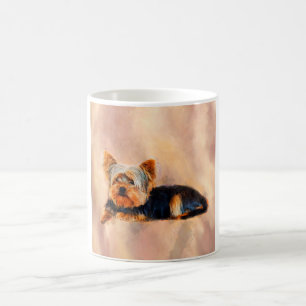 Mug Yorkshire Terrier Chien Art Watercolor Portrait