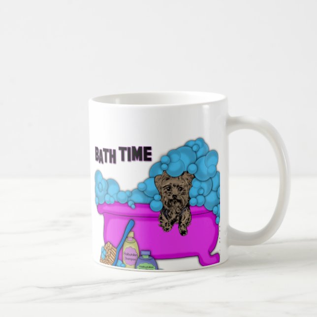 Mug Yorkshire Terrier dans la baignoire (Droite)